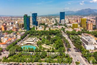 panoramic view of tirana city