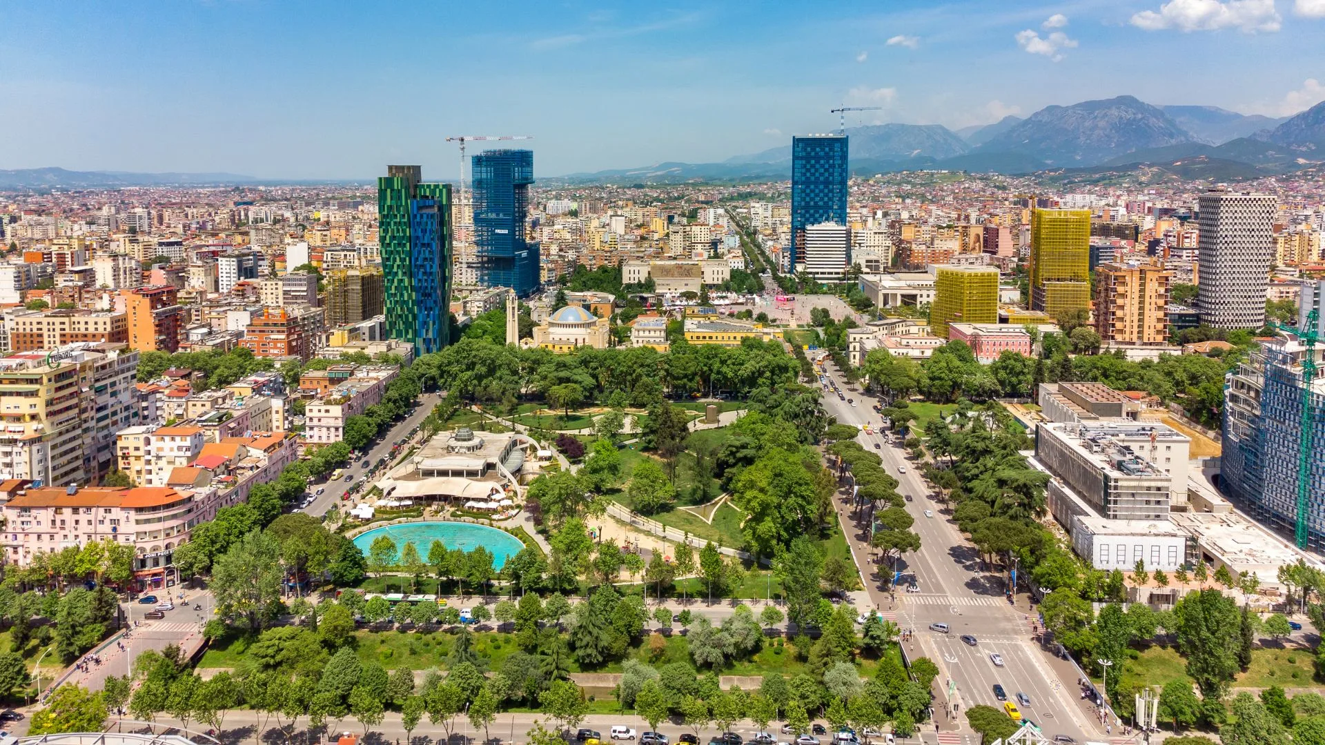 panoramic view of tirana city