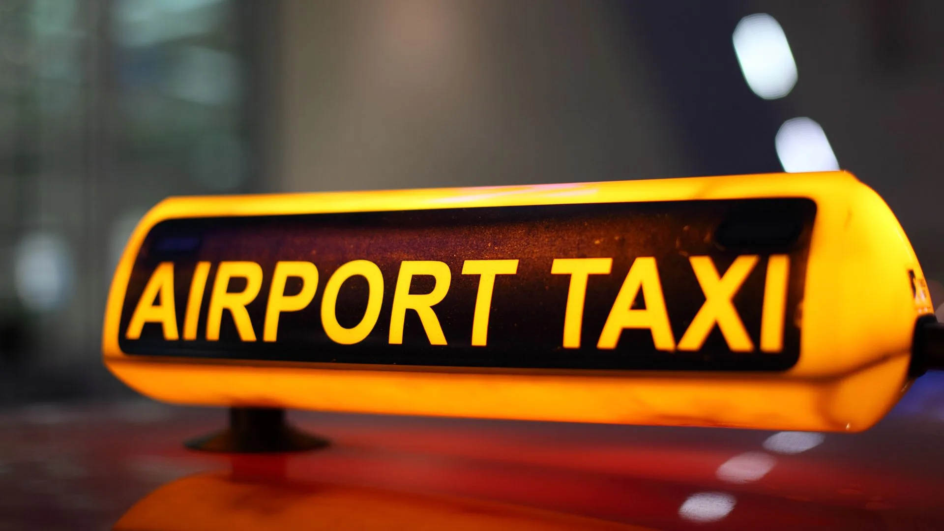 a taxi at the airport
