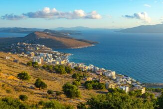 panoramic view of saranda coast