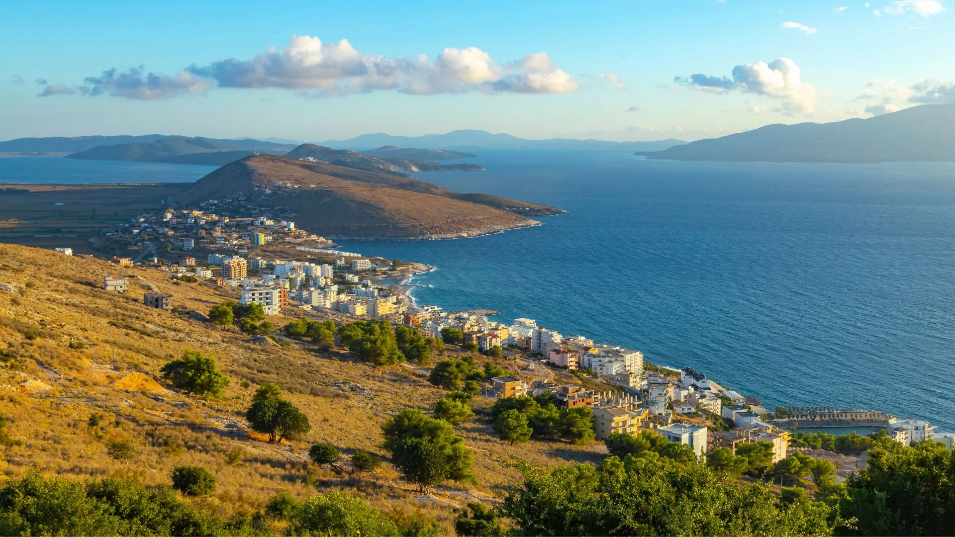 panoramic view of saranda coast