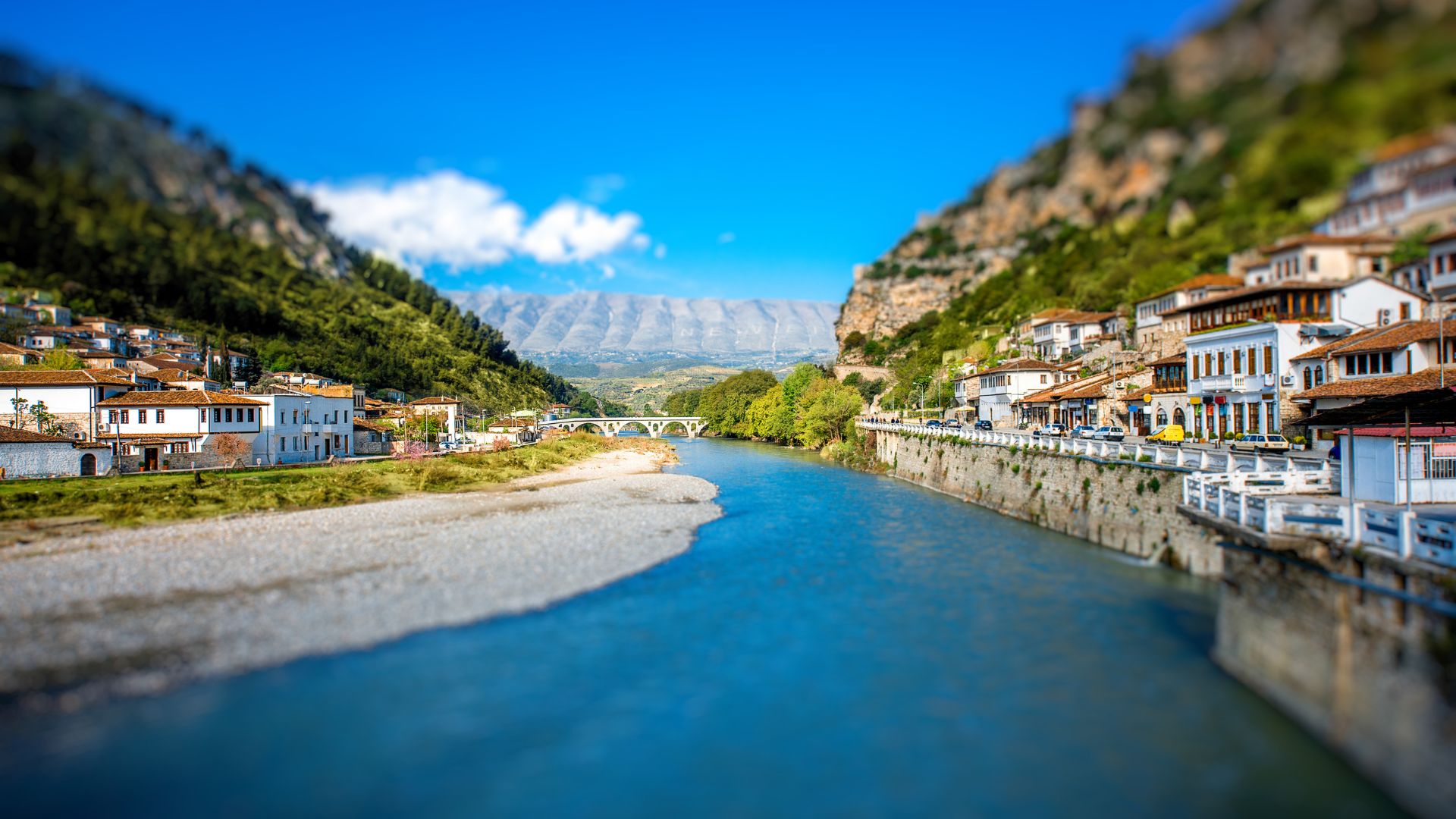 panoramic view of berat. A city near tirana